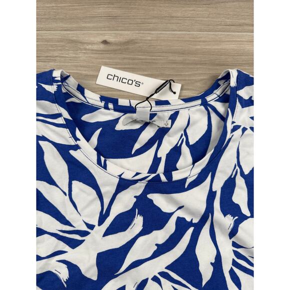 Chico’s Dolman Short Sleeve Knit Top – Rich Cobalt Blue, Size 8/M, NWT - Picture 5 of 9